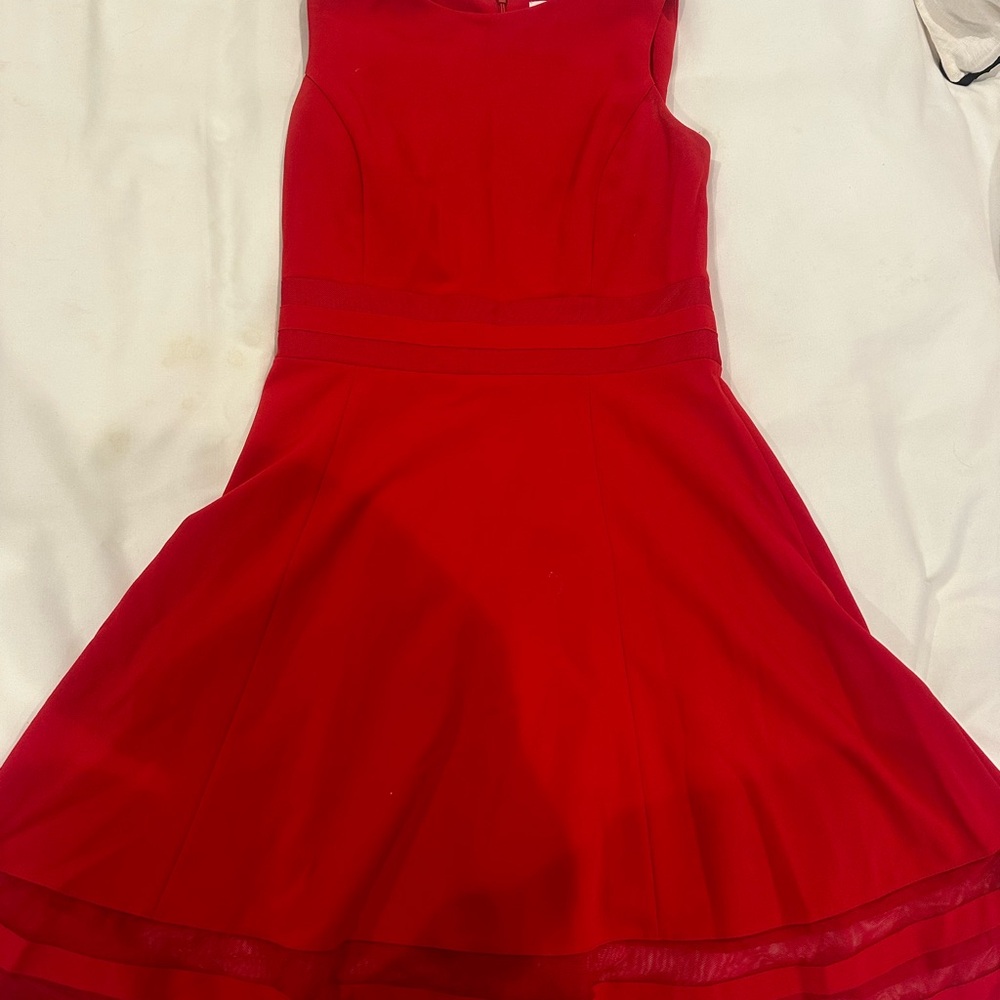 Calvin Klein Red Halter Fit and Flare Dress Size 6 Petite